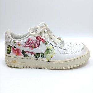 NIKE Air Force‎ 1 Customized Painted Floral Shoes Youth 5.5 / 38 EU 314192-117